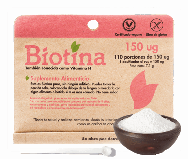 BIOTINA: 110 porciones con 150 ug (dulzura natural)