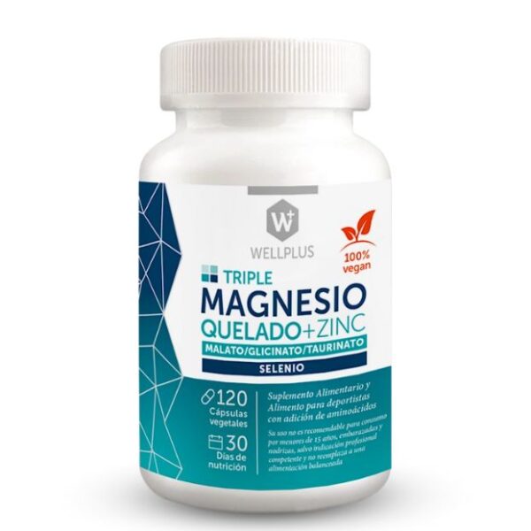 MAGNESIO QUELADO TRIPLE + ZINC 120 CAPSULAS WELLPLUS